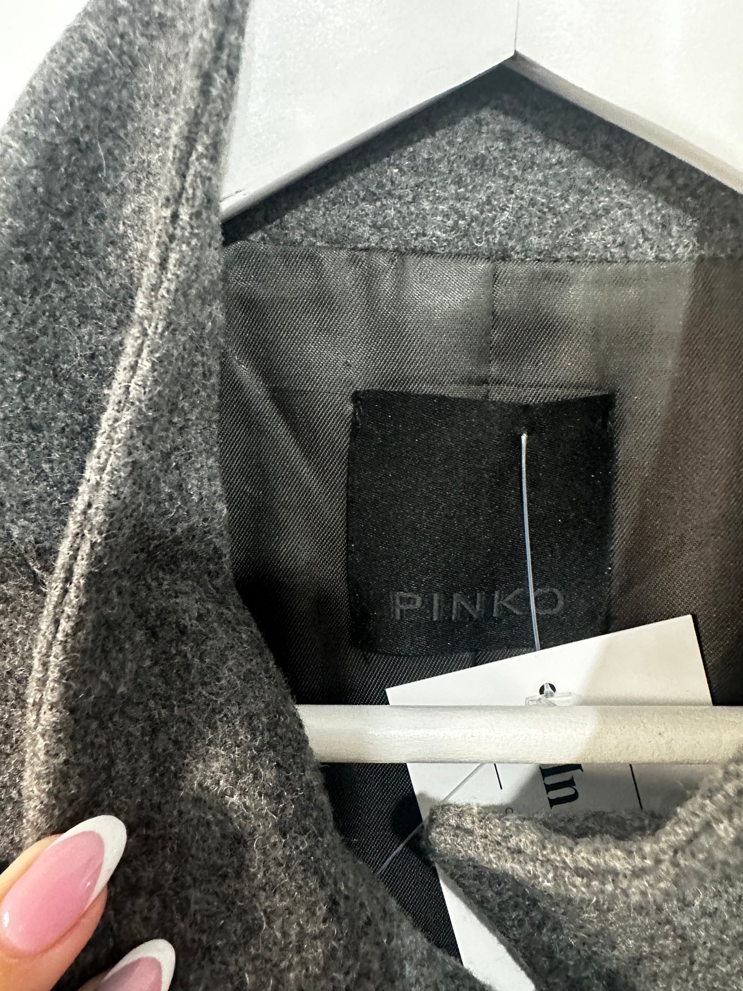 Grey 80% Wool Pinko Peacoat, Size 12
