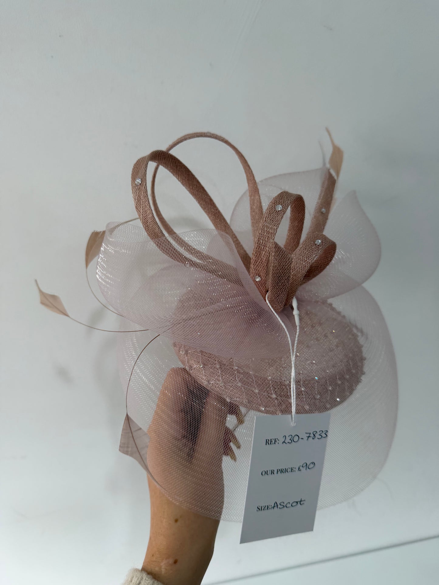 Preloved Blush Pink Snoxell & Gwyther Fascinator, Ascot