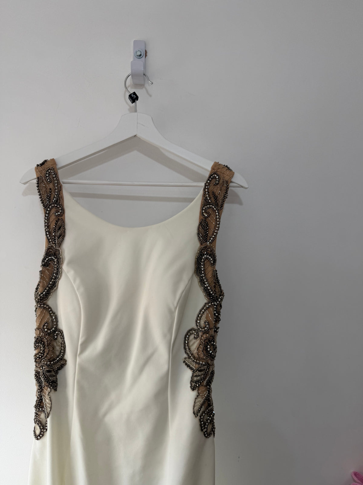 Preloved Forever unique Dress Size 10 White Embellished