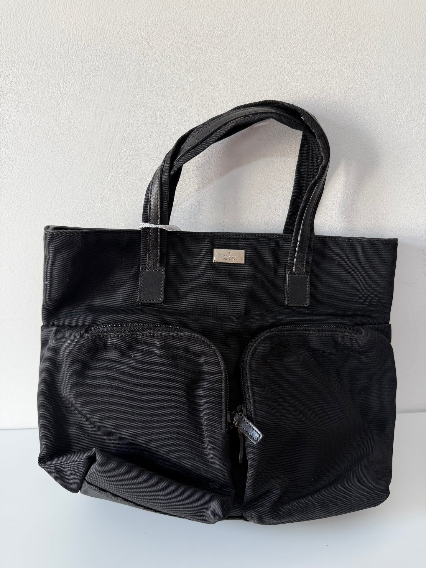 Preloved Black Canvas Gucci Bag