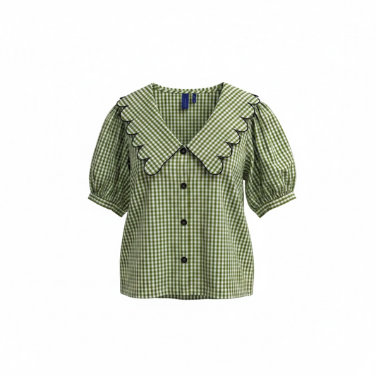 Preloved Green and White Resume Top, 38