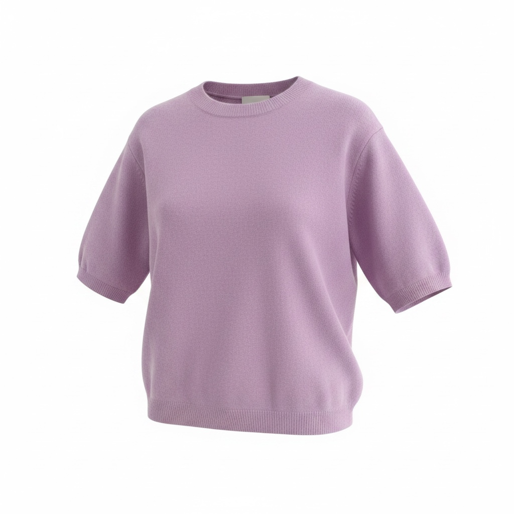 Preloved Lilac BNWT 100% Cashmere Crush 01234 Short Sleeve Knit Top, L