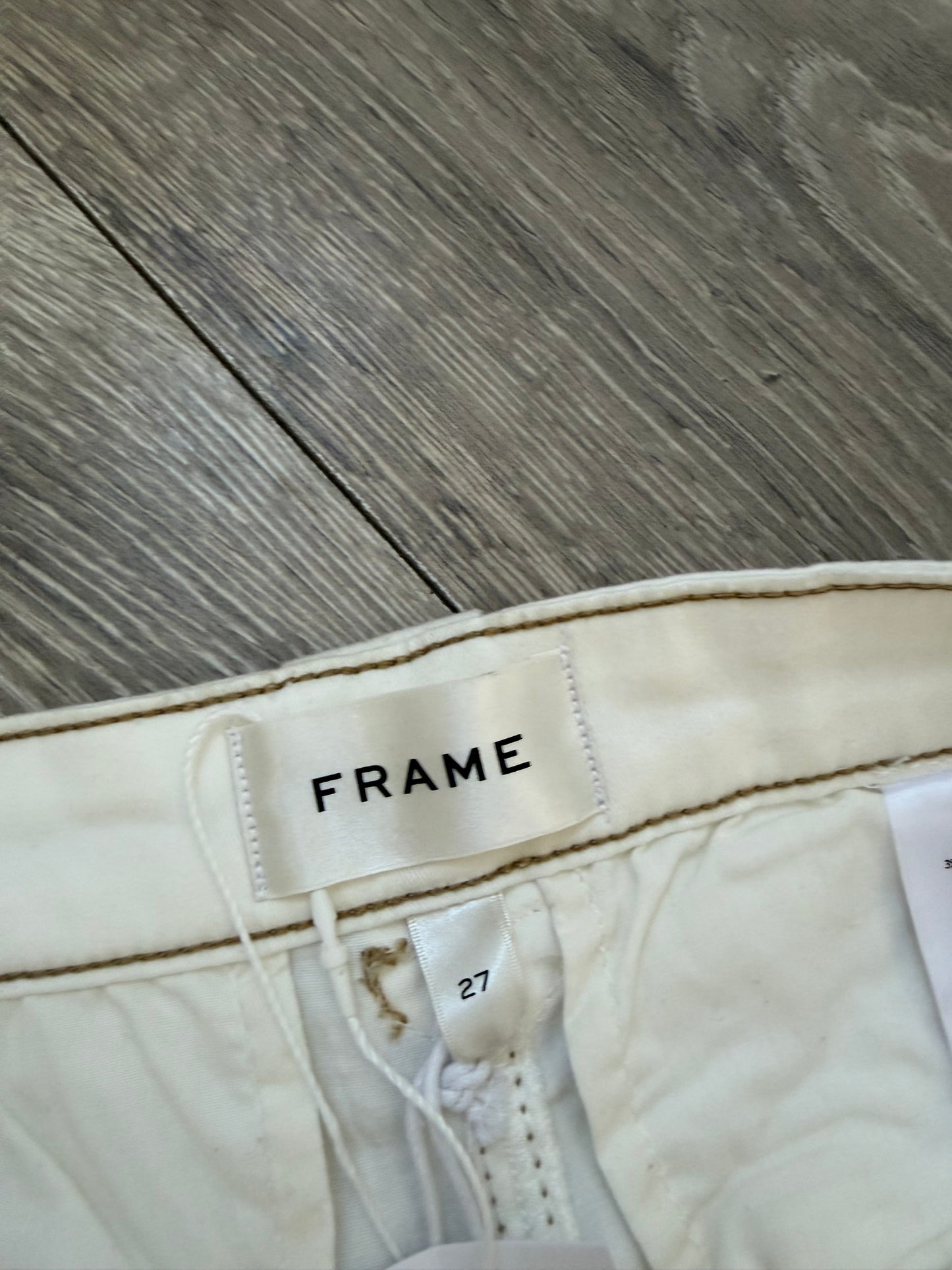 Preloved White Frame Jeans, Waist 27