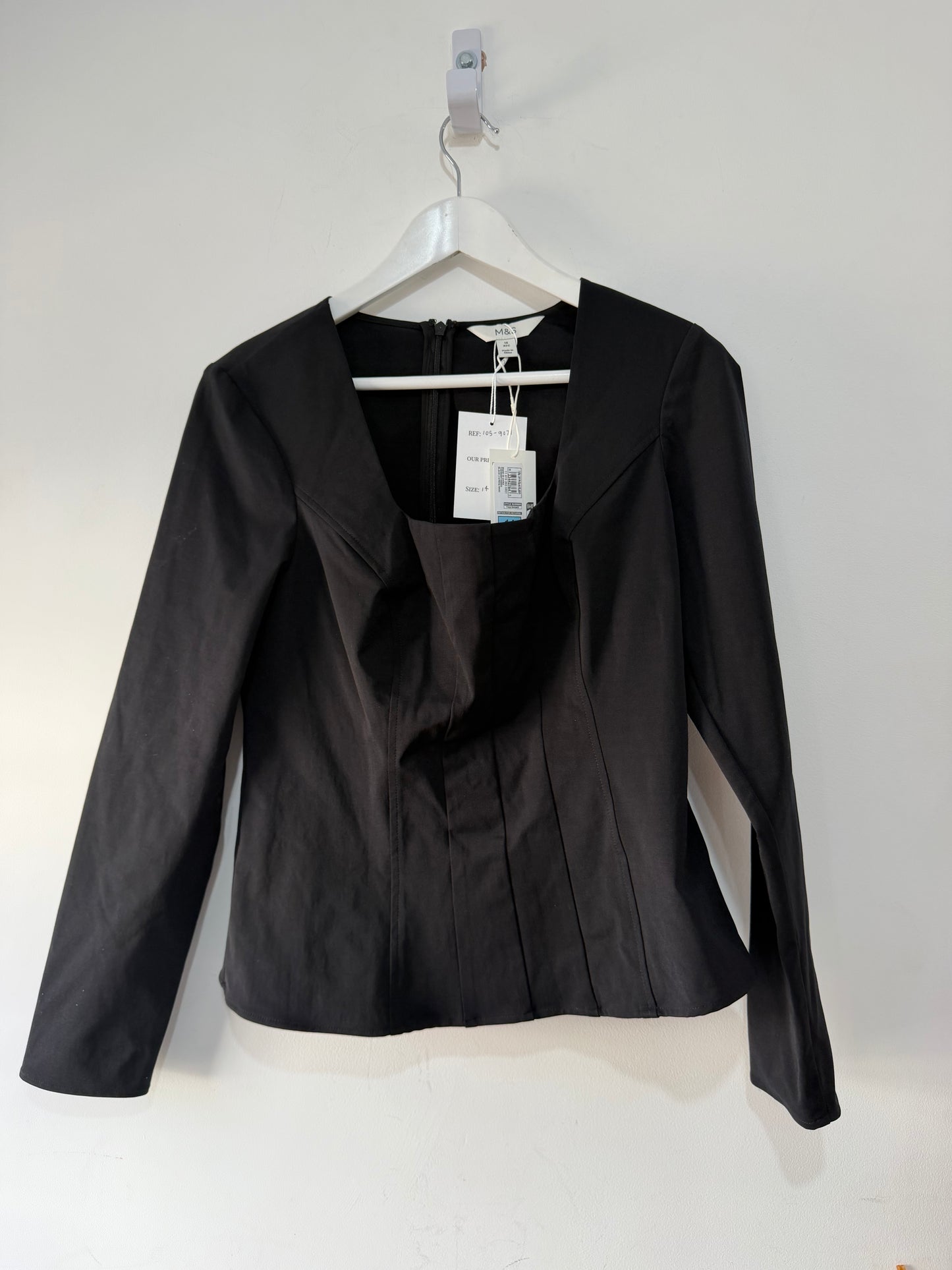 Preloved Black M&S Top, 14