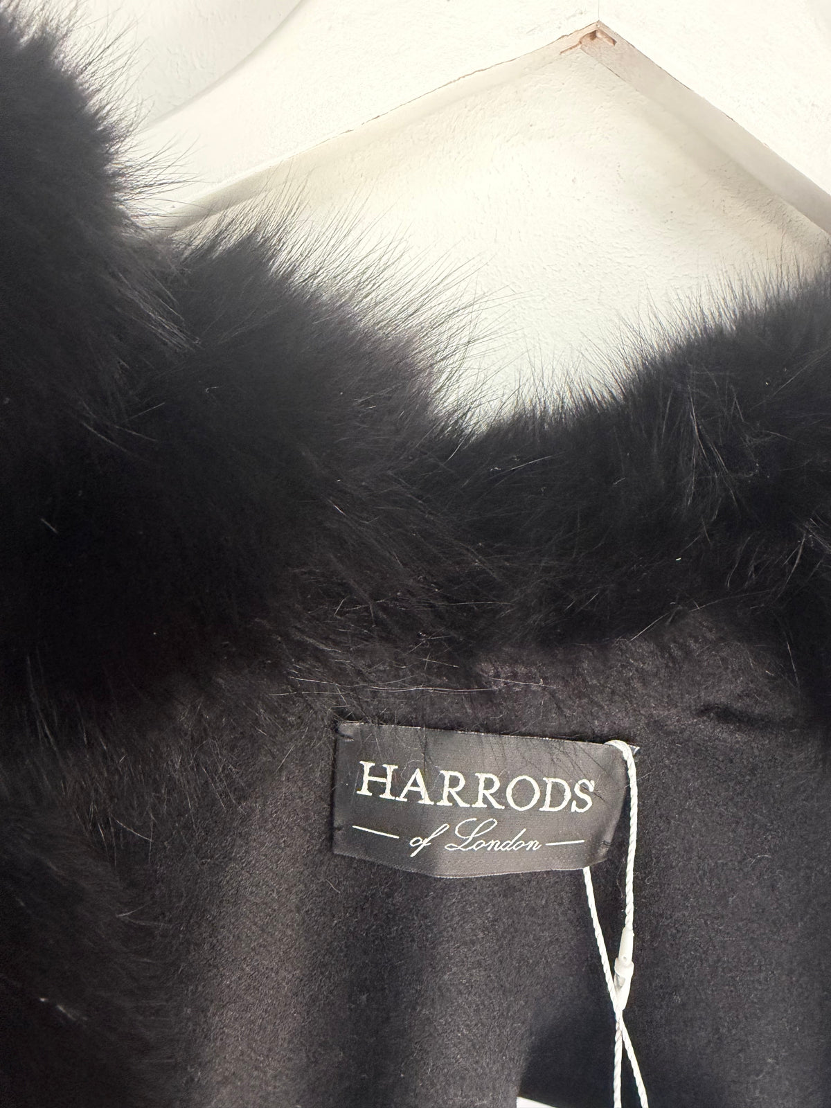 Preloved Harrods Fur Cape Poncho One Size Black