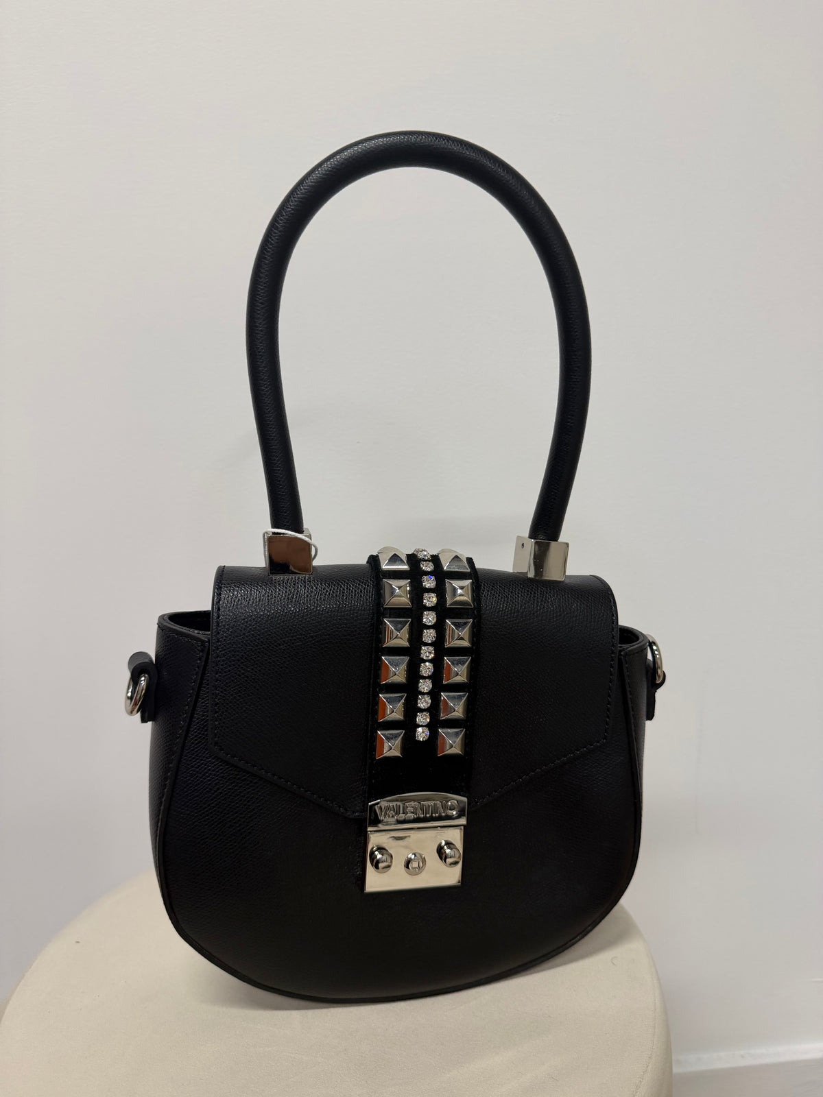 Preloved Mario Valentino Bag Black with Silver Hardware