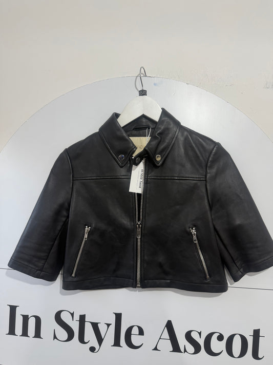 Black Maje Leather jacket, Size 36 UK 8
