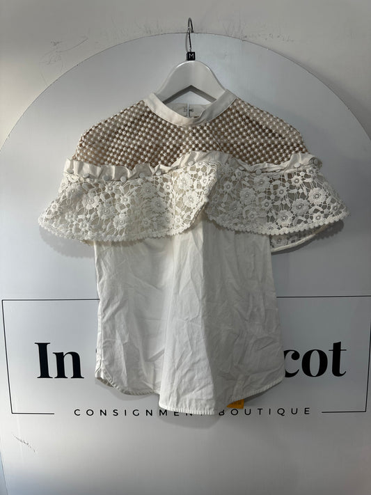 White Self-Portrait Blouse, Medium