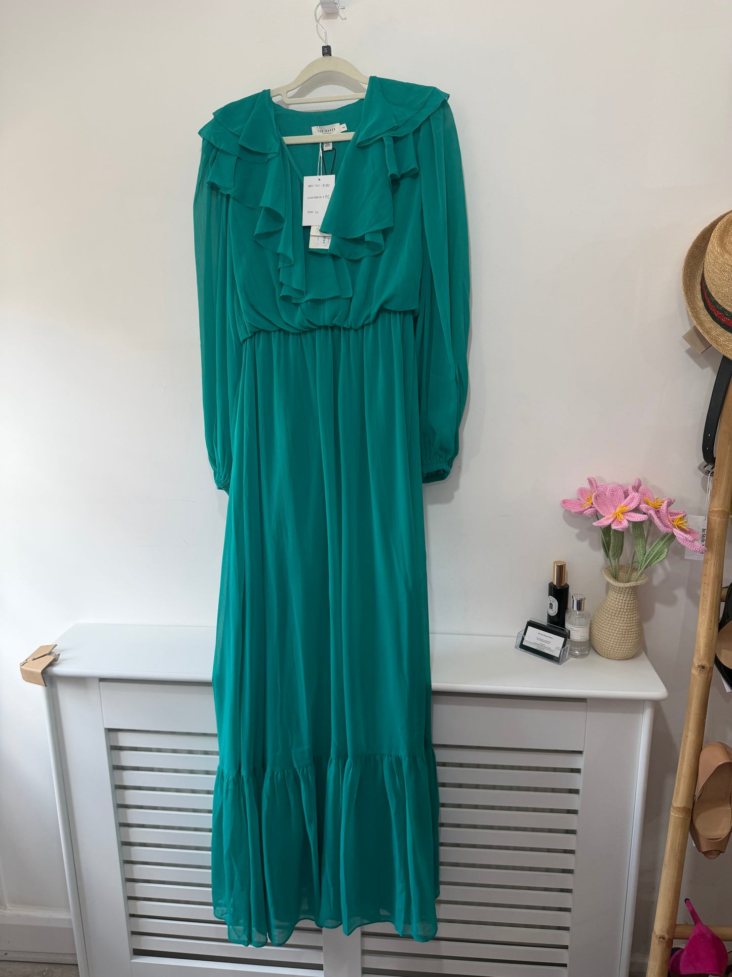 Preloved Turquoise Ted Baker Dress, Size 10