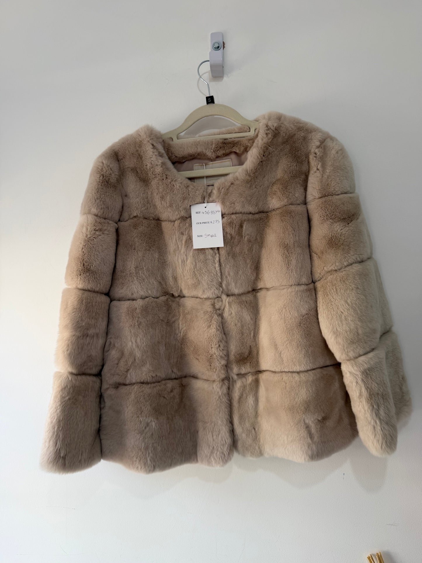 Taupe Natures Collection Rabbit fur jacket, Size small