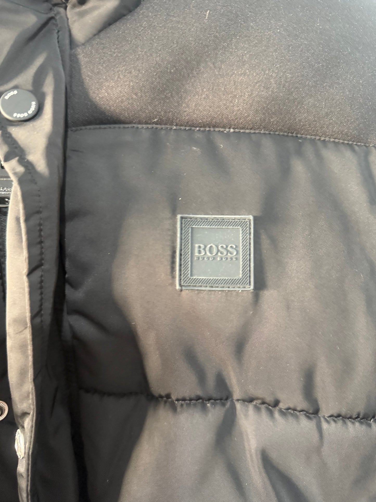 Black Hugo Boss Puffer Coat, Size XS