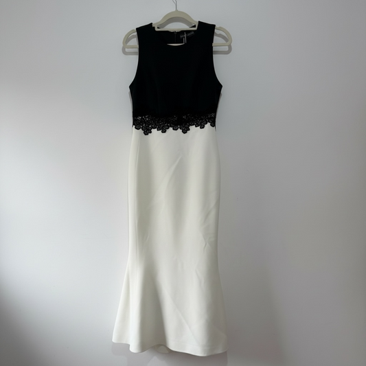 Preloved, White and Black David Koma Dress, Size 14 (12-14)