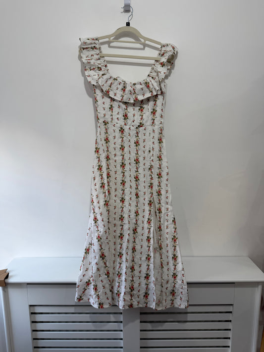 Preloved Poppyseed Floral Print Reformation Dress, Small