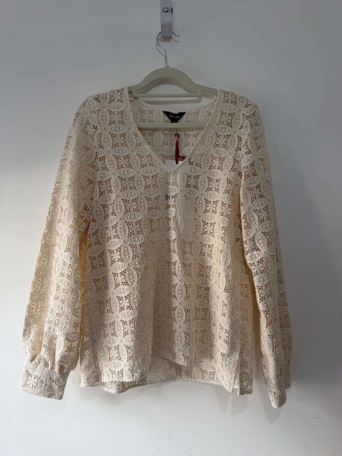 Preloved Saint + Sofia Top Size 12 Beige