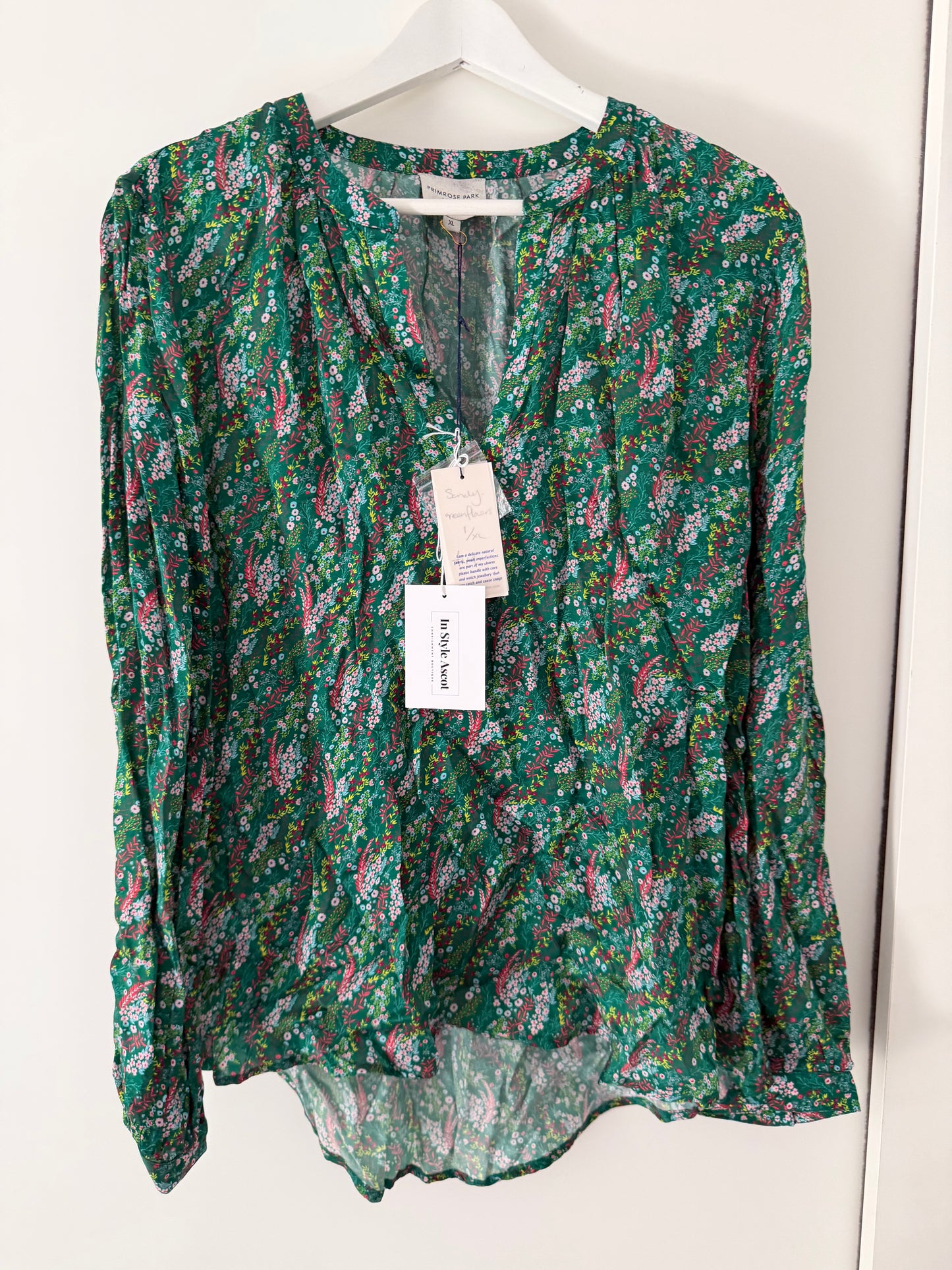 Pre-loved Green Floral BNWT Primrose Park London Blouse, XL