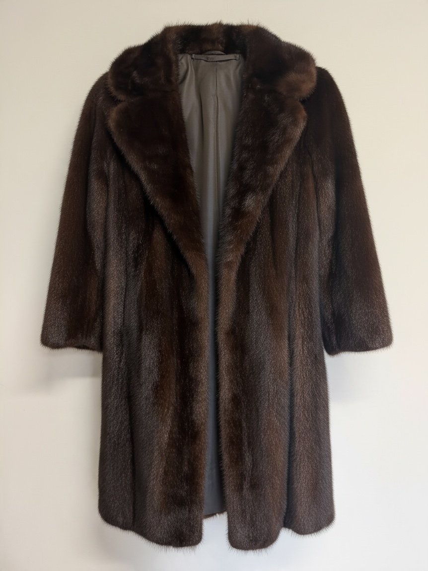 Preloved Mink Fur Coat Small / Medium Dark Brown