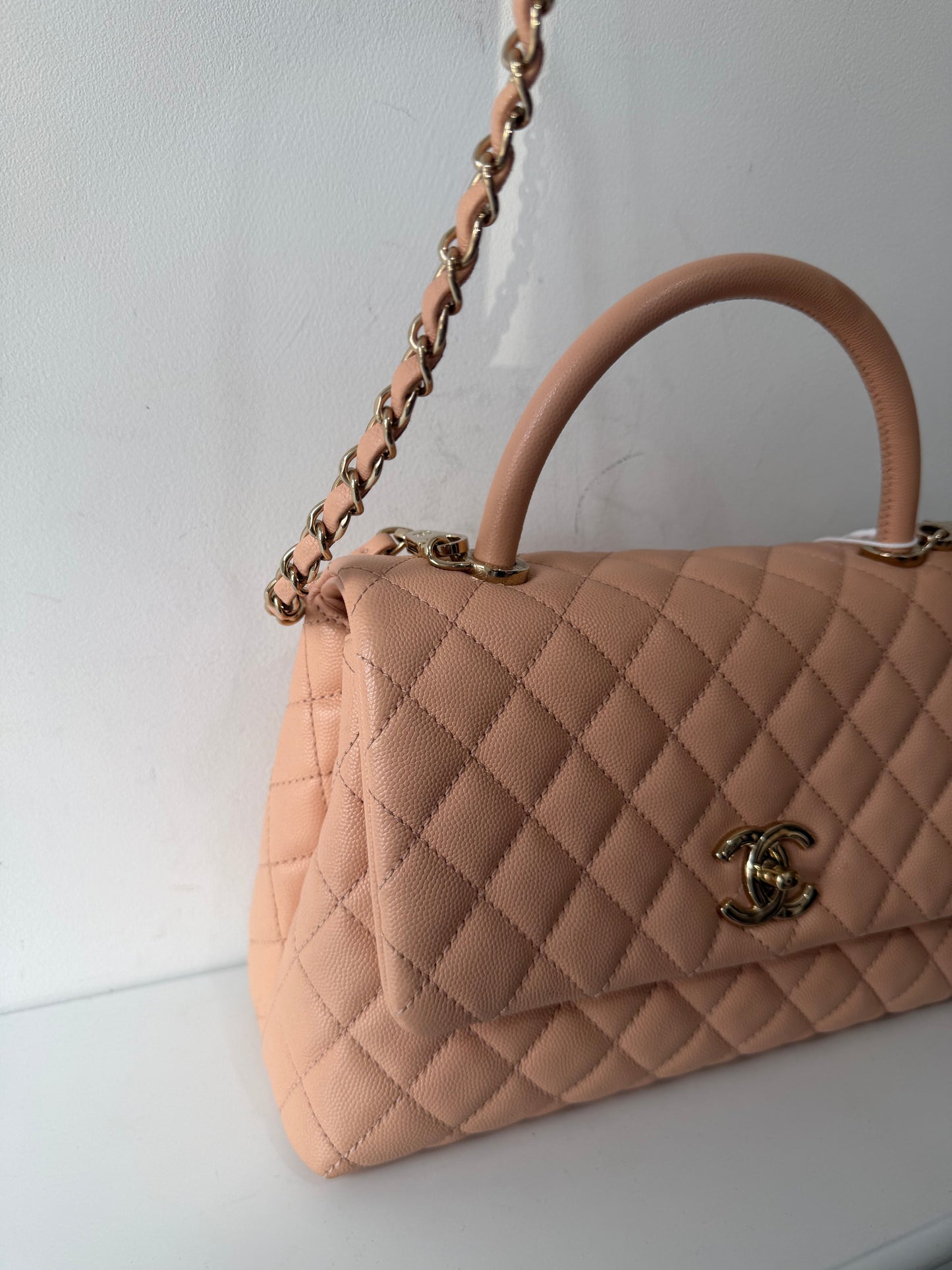 Preloved Chanel Coco Top Handle Flap Handbag Small