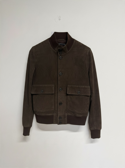 Preloved Reband Suede Jacket Size Small Brown