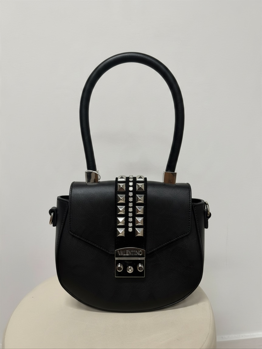 Preloved Mario Valentino Bag Black with Silver Hardware