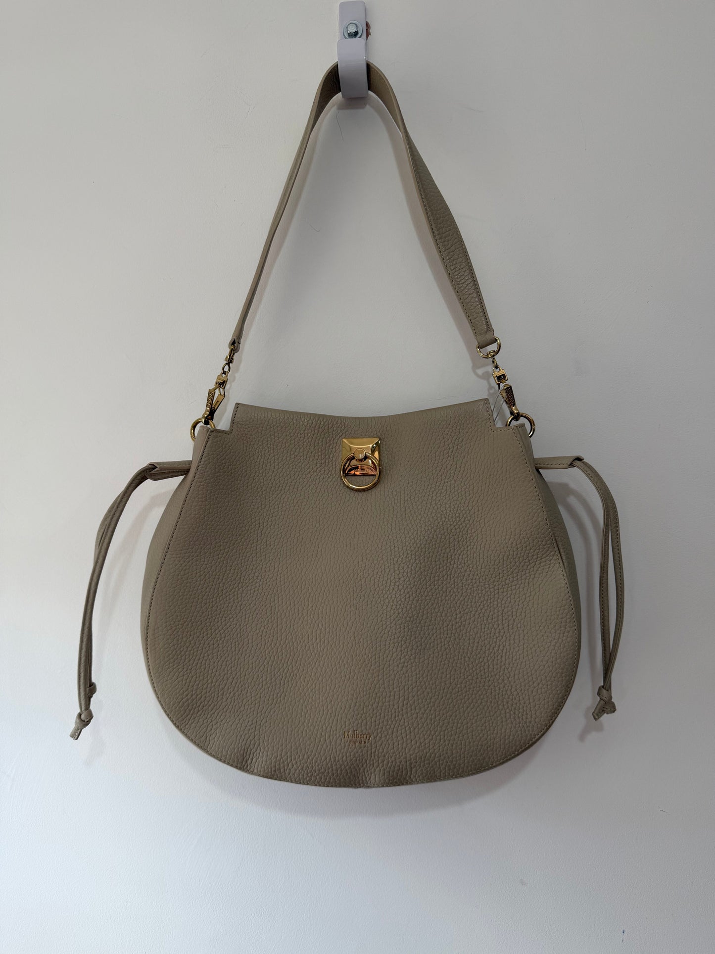 Preloved Cream Taupe Mulberry Iris Hobo Bag