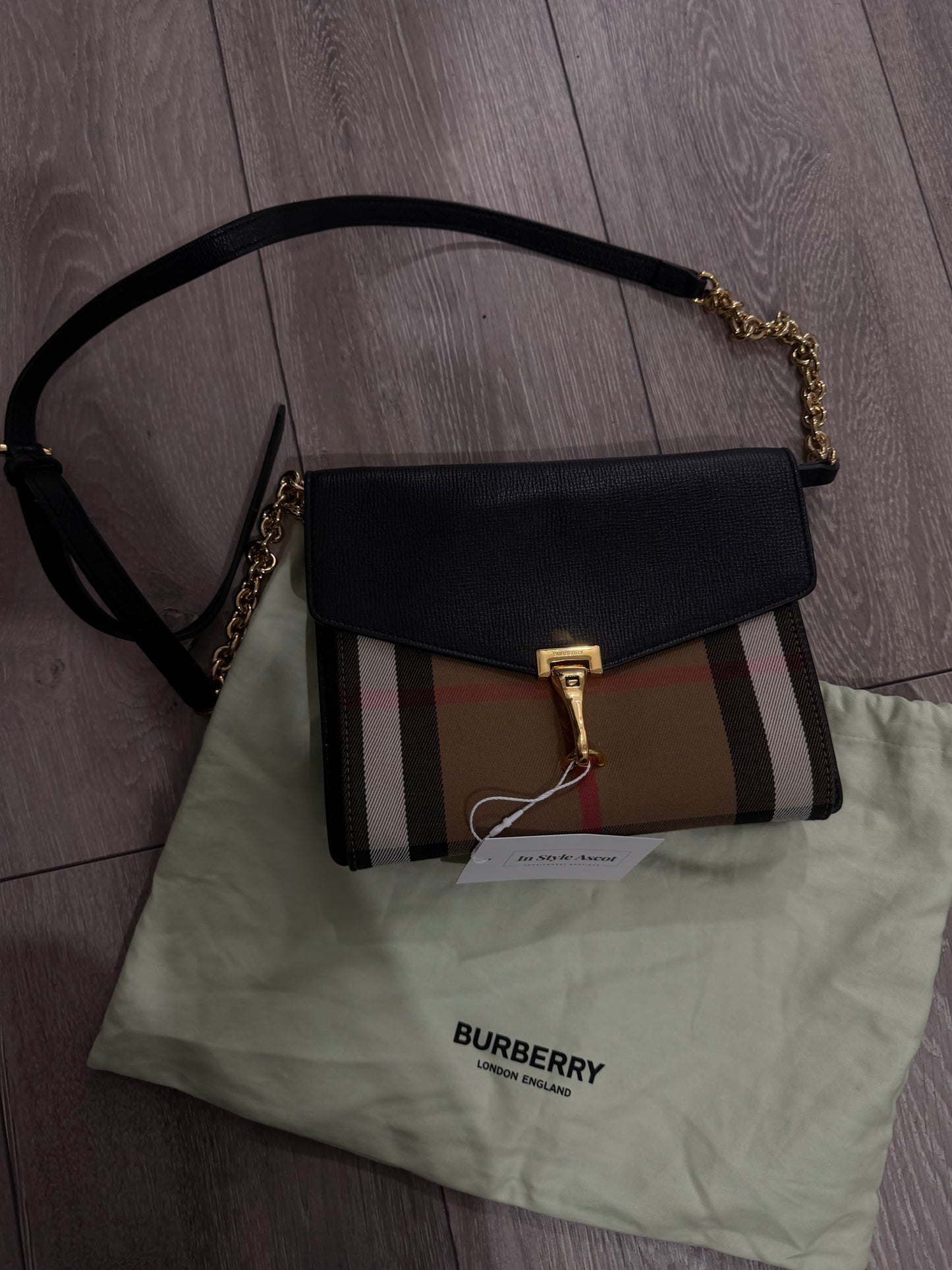 Burberry Macken House Check Small Crossbody Bag