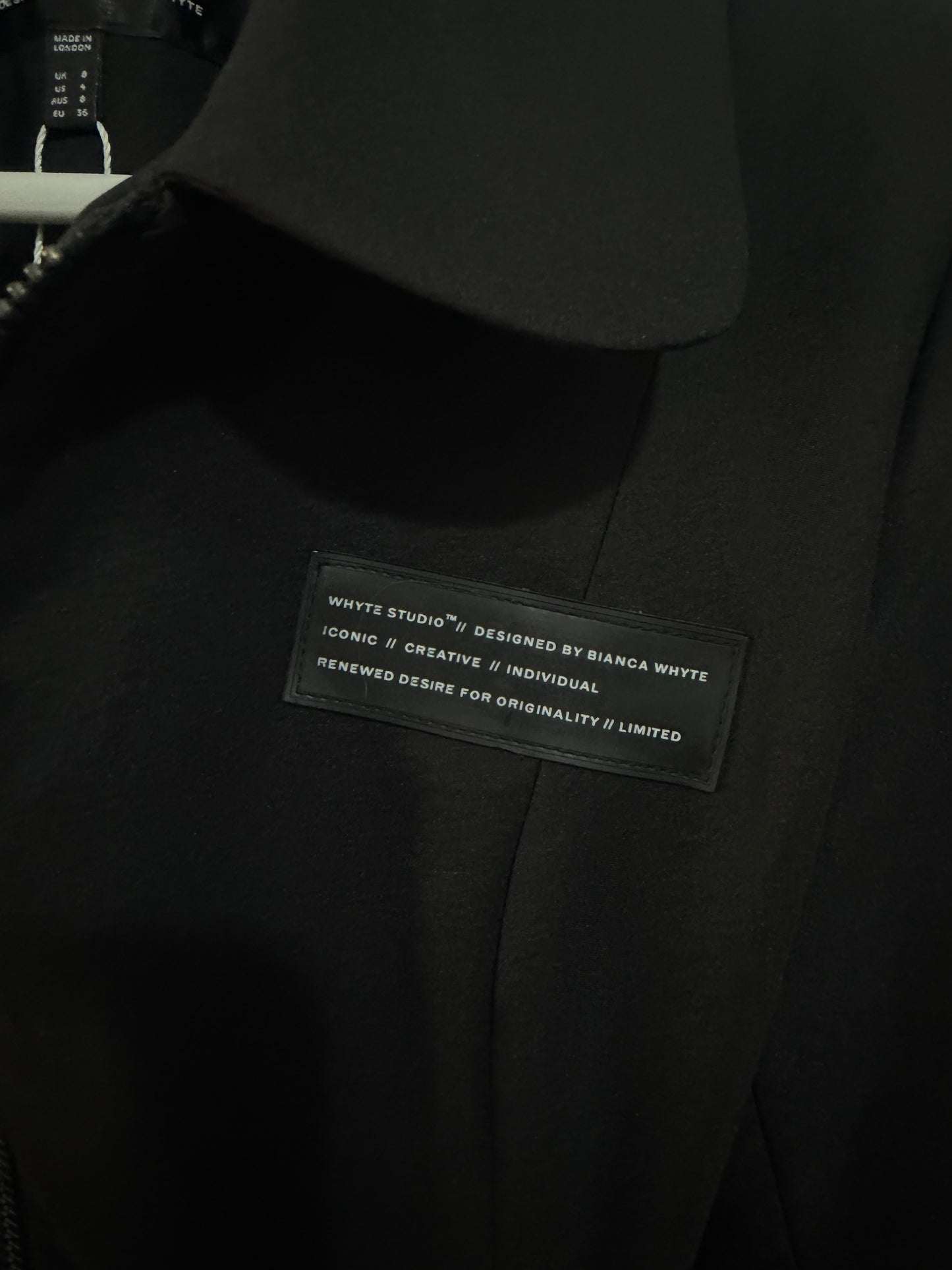 Black Whyte Studio Jacket, Size 8