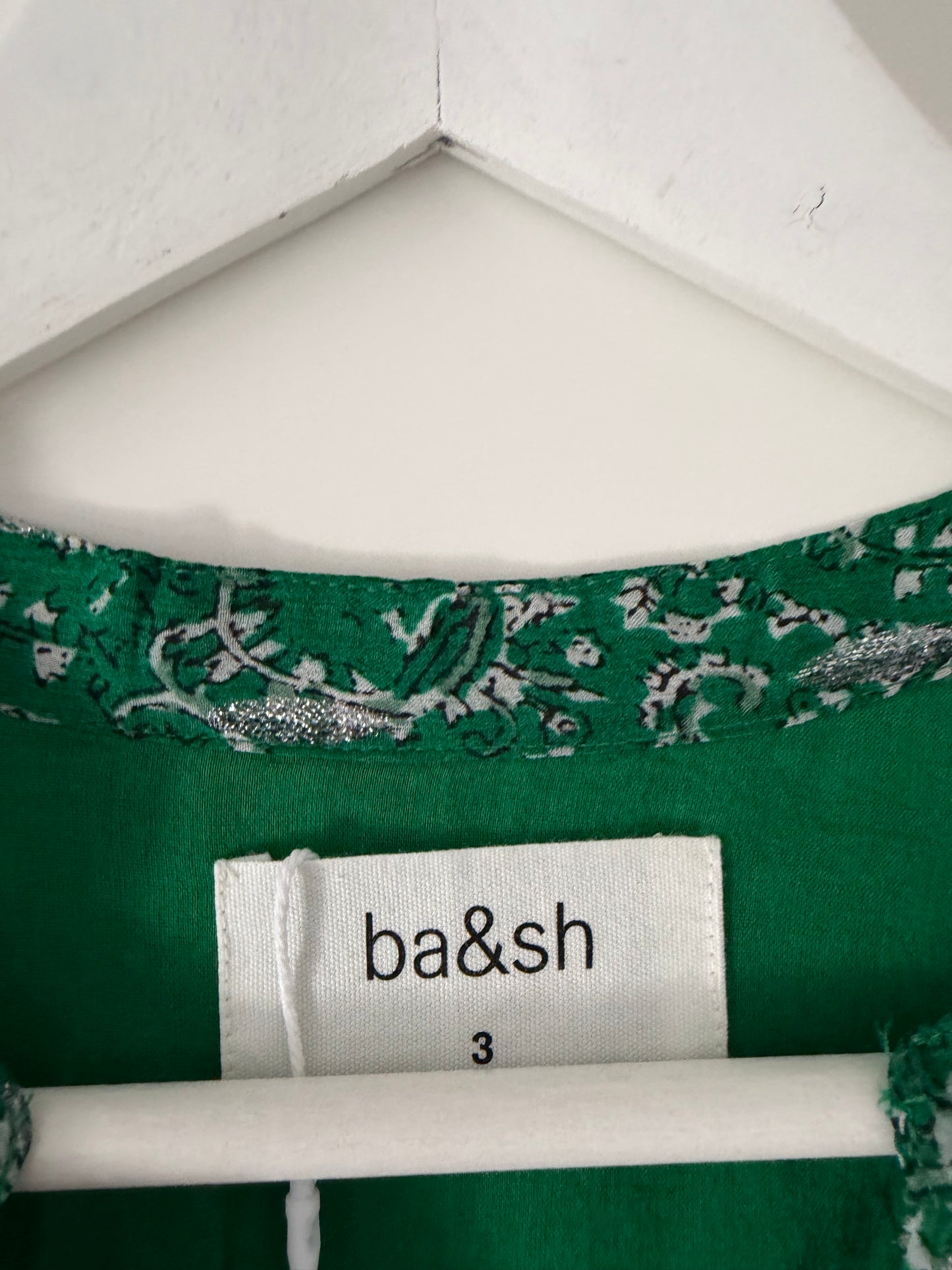 Pre-loved Patterned Green Ba&sh Blouse, L