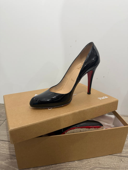 Patent Black Christian Louboutin Decollete 100, Size 37.5