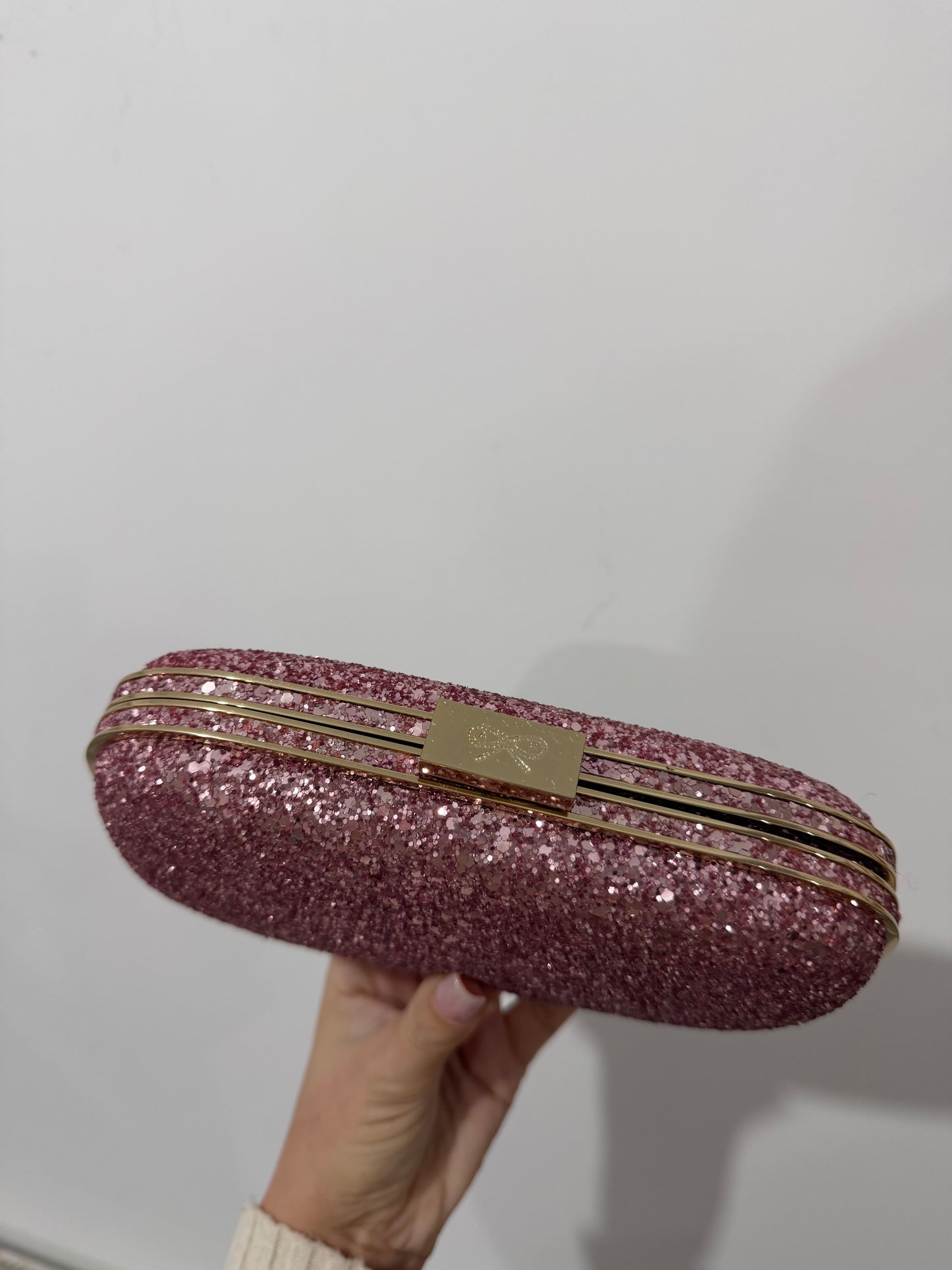 Pink Glitter Anya Hindmarch Clutch Bag, worn by The Princess of Wales