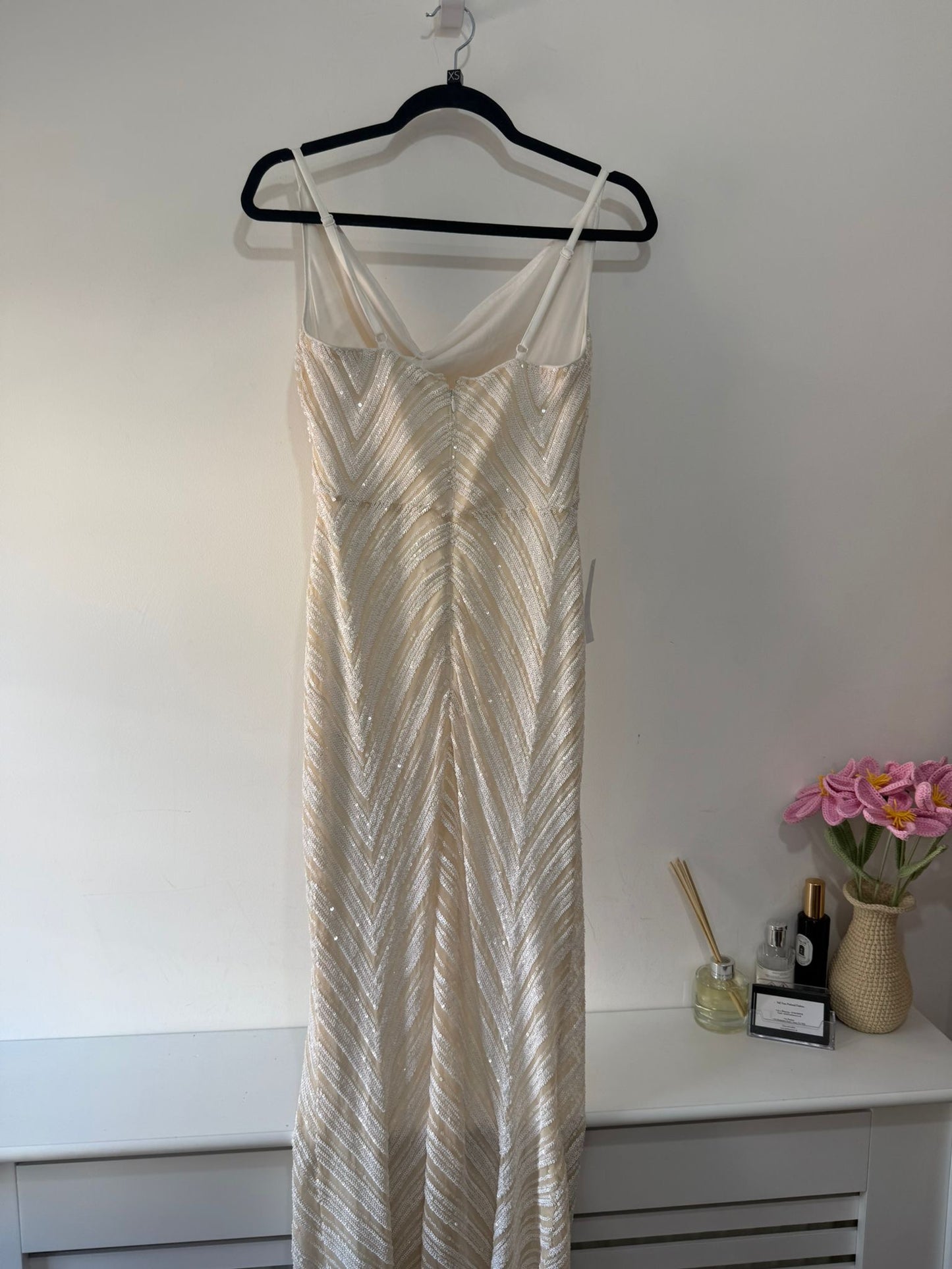 Preloved, Cream/White  Lipsy London Dress, UK 8