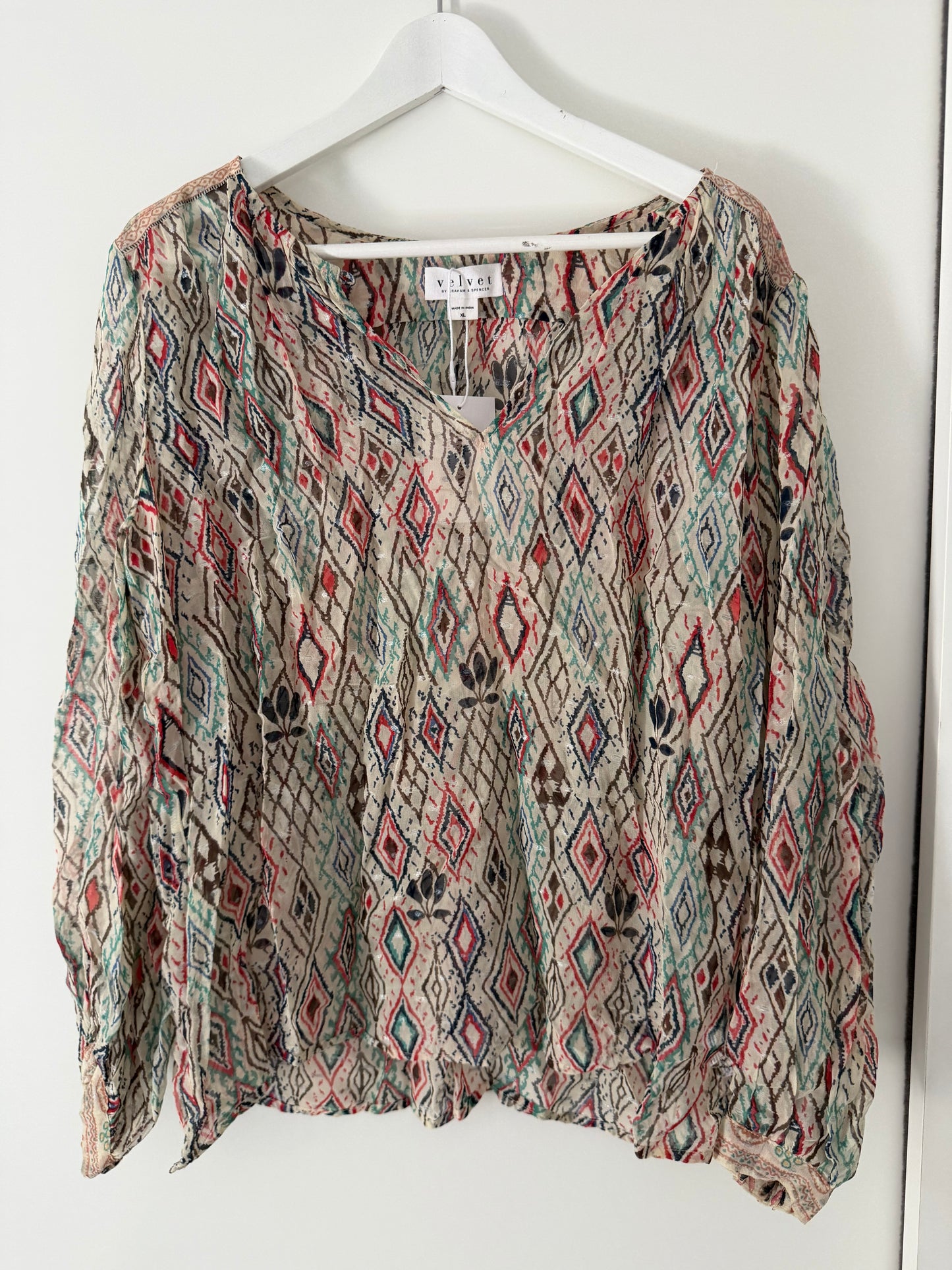 Pre-loved Pattern Velvet by Graham & Spencer Blouse, XL