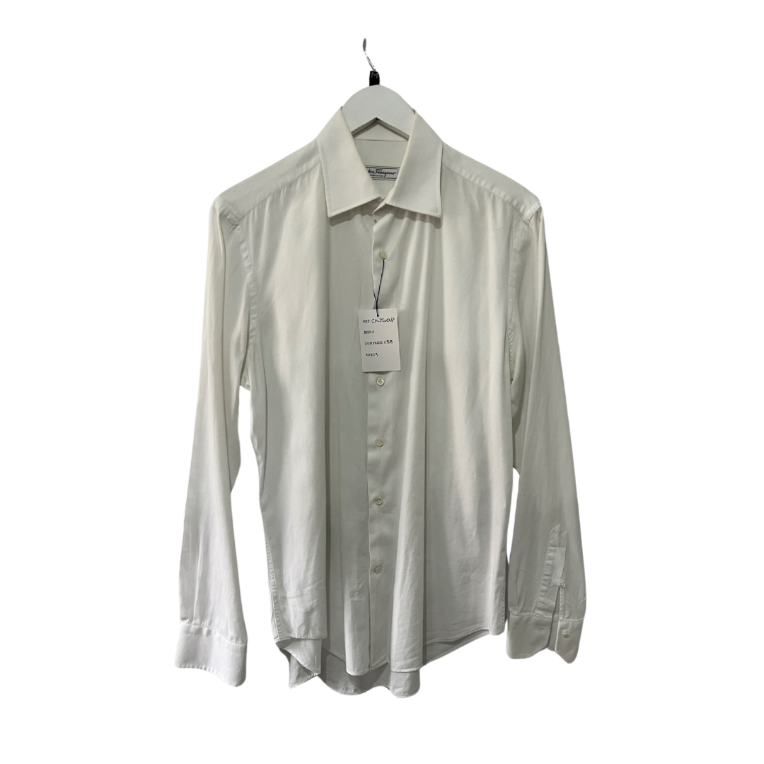 White Ferragamo Shirt, Medium