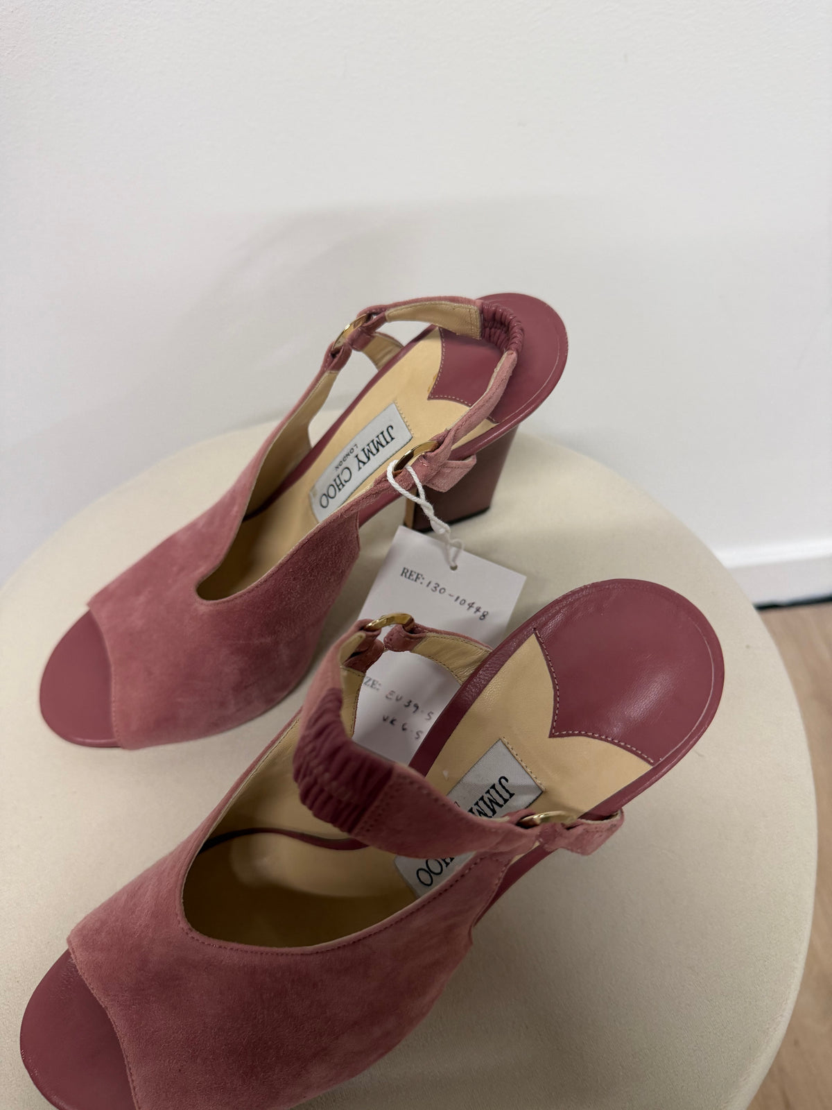Preloved Jimmy Choo Suede Heels EU 39.5 - UK 6.5 Pink