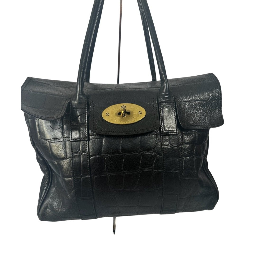 Mulberry Black Croc Bayswater Bag