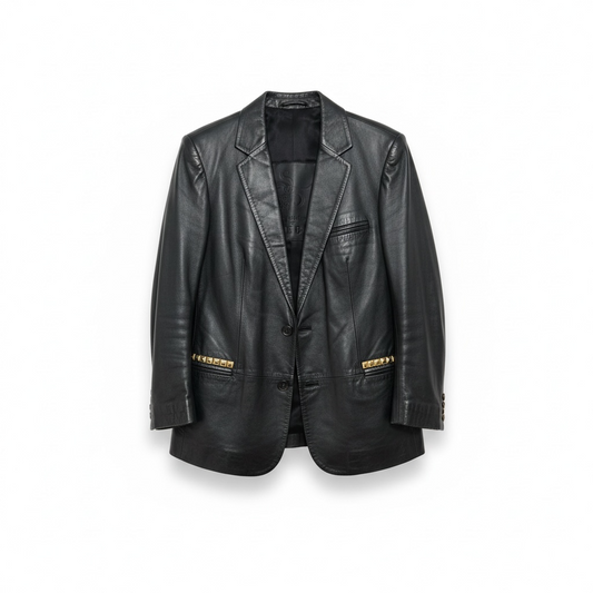 Pre-owned, Black Megs Matthews for Hebz  Leather Blazer, Size S