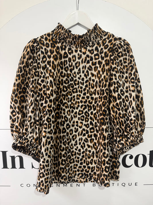 Leopard Print Lollys Laundry Top, Size S