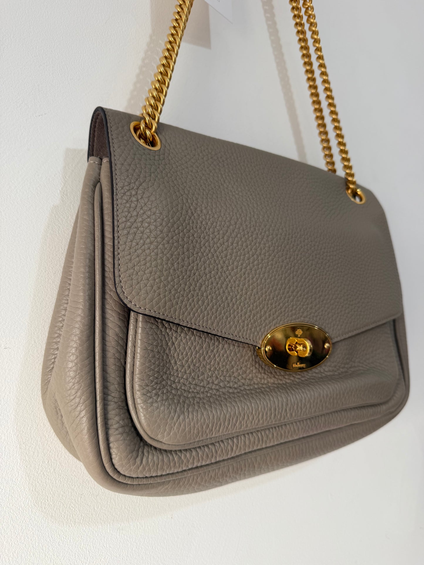 Preloved Mulberry Darley Handbag Grey Pebbled