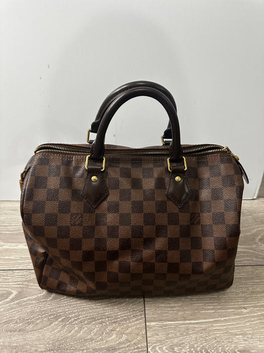 Brown Daimer Louis Vuitton Speedy 30 Handbag, 30
