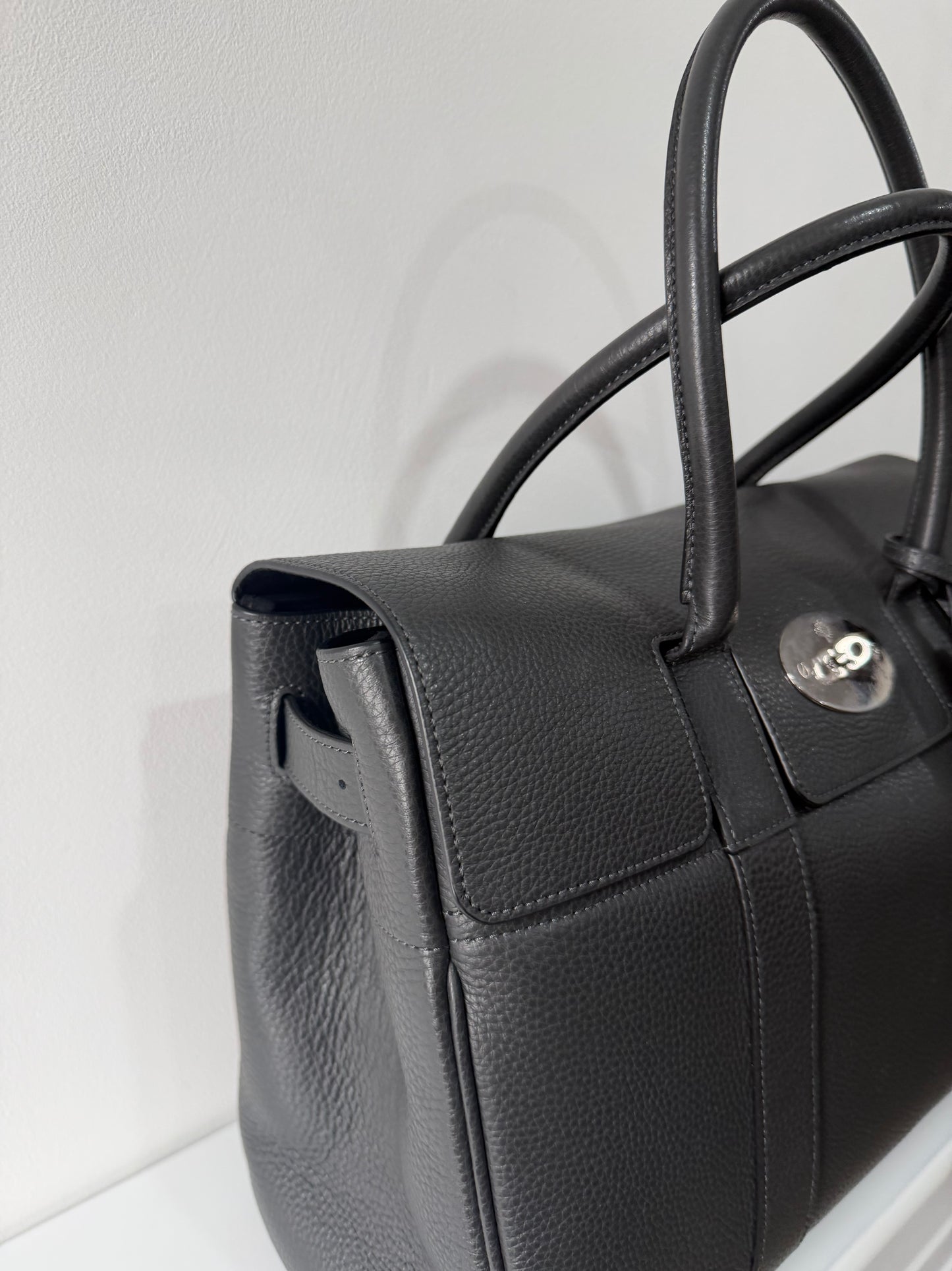 Pre-owned, Brand New Grey Mulberry Bayswater Bag, Grained Leather