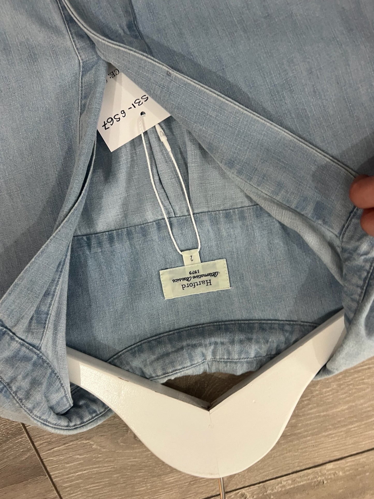 Denim Light Blue Hartford Cotton Shift Dress, Pre-owned, Fits size 12