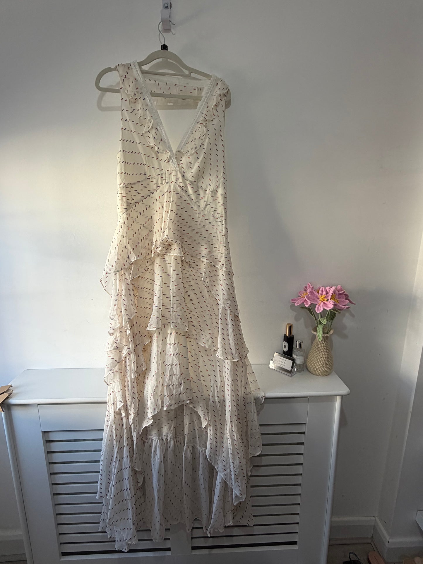 Preloved Diane Von Furstenburg Dress Size UK 14 White