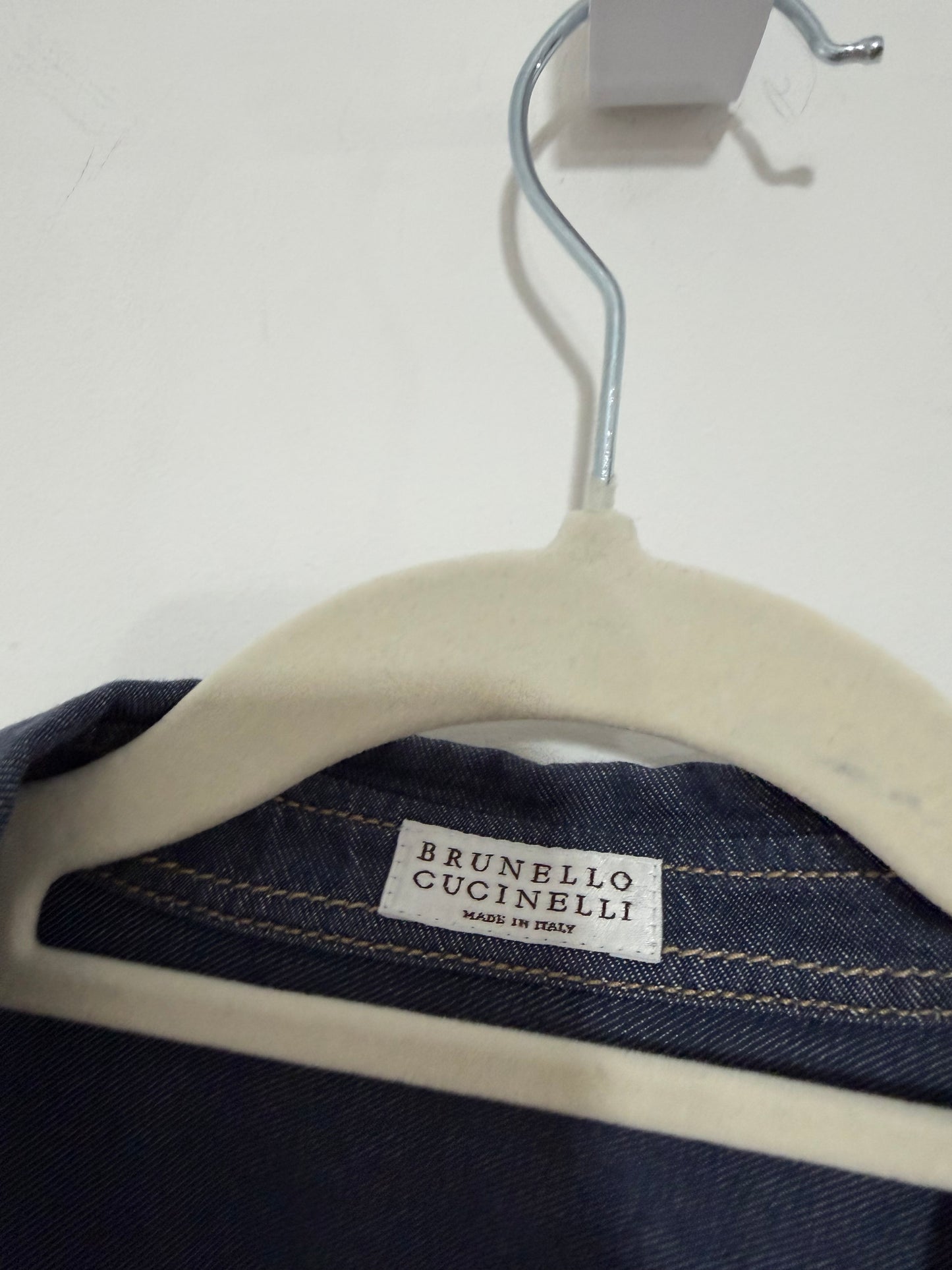 Preloved Cream and Blue Brunello Cucinelli Shirt, Size 12