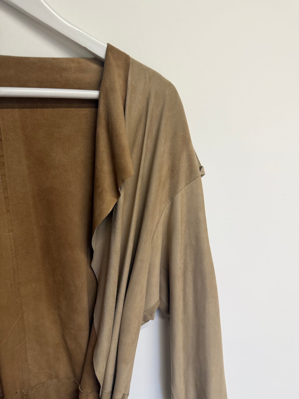 Preloved Goatskin Suede Joseph Trench Coat Size Small