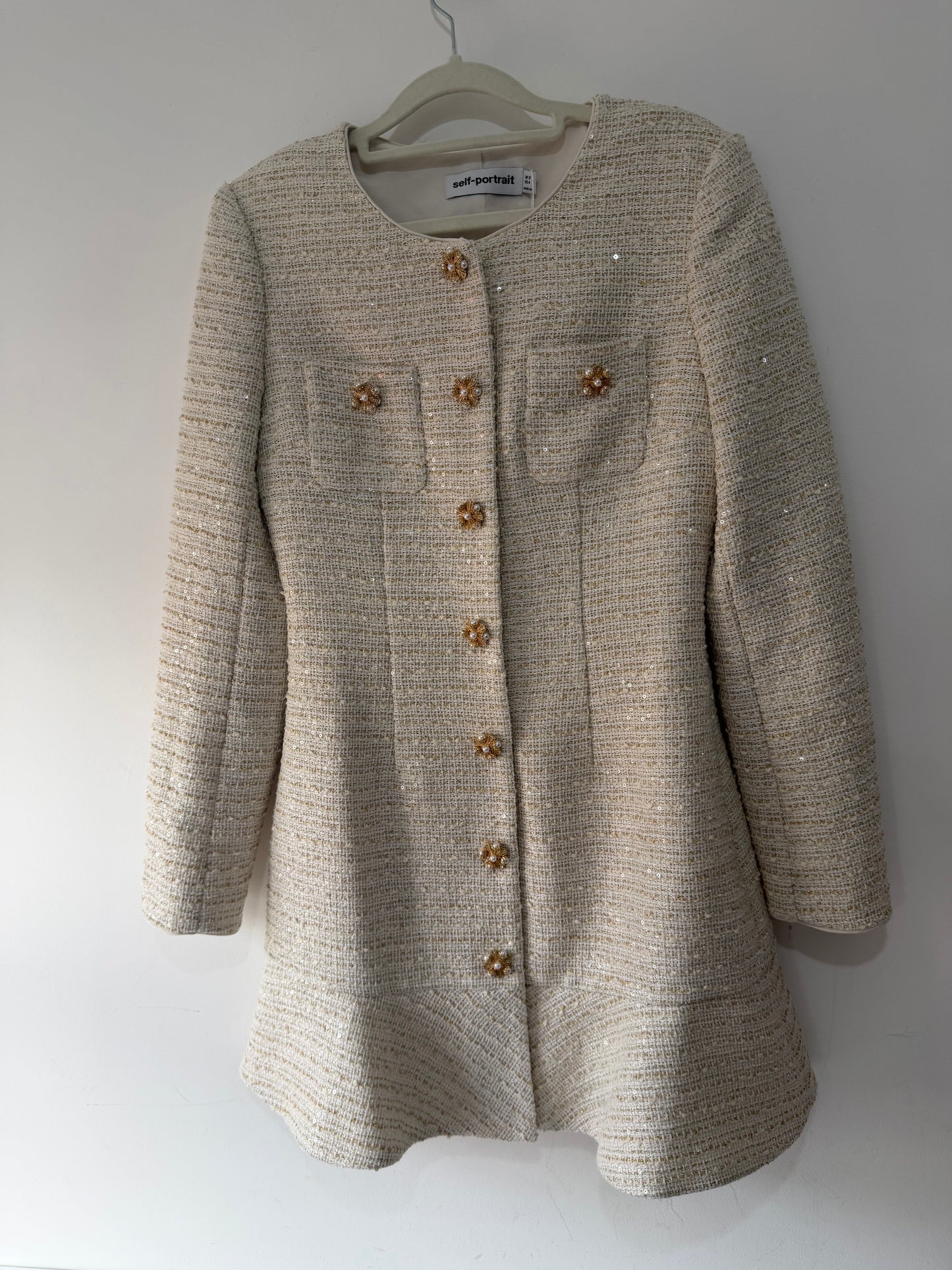 Preloved, Cream Self-Portrait Dress, UK 8