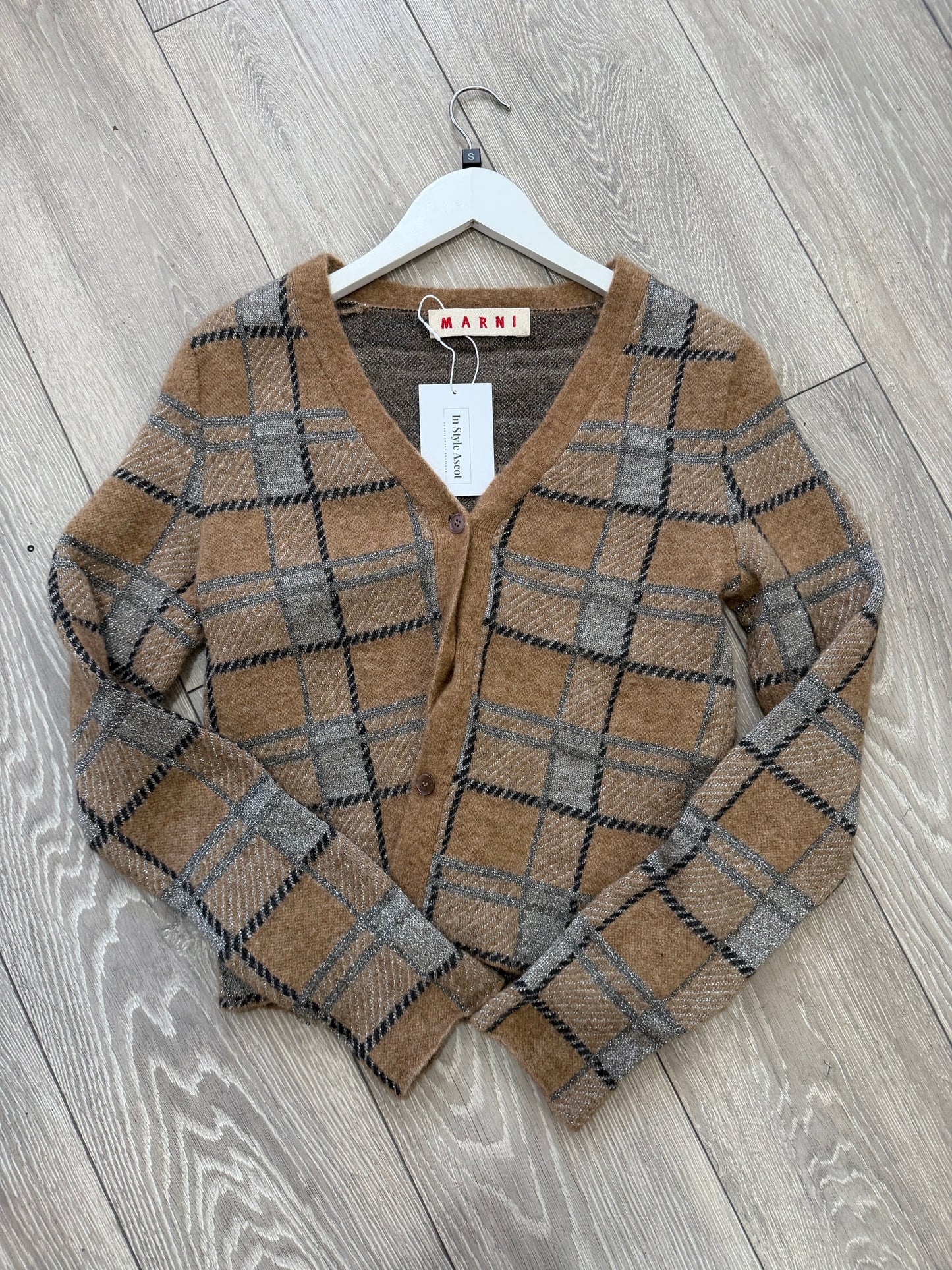 Brown Marni Cardigan Mohair, Size 8