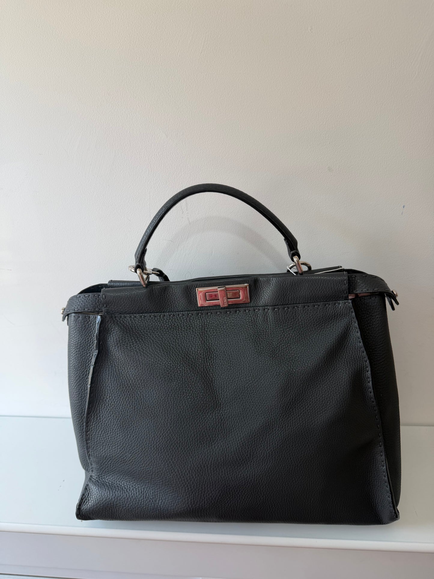 Preloved Grey Fendi Peekaboo Bag, Large