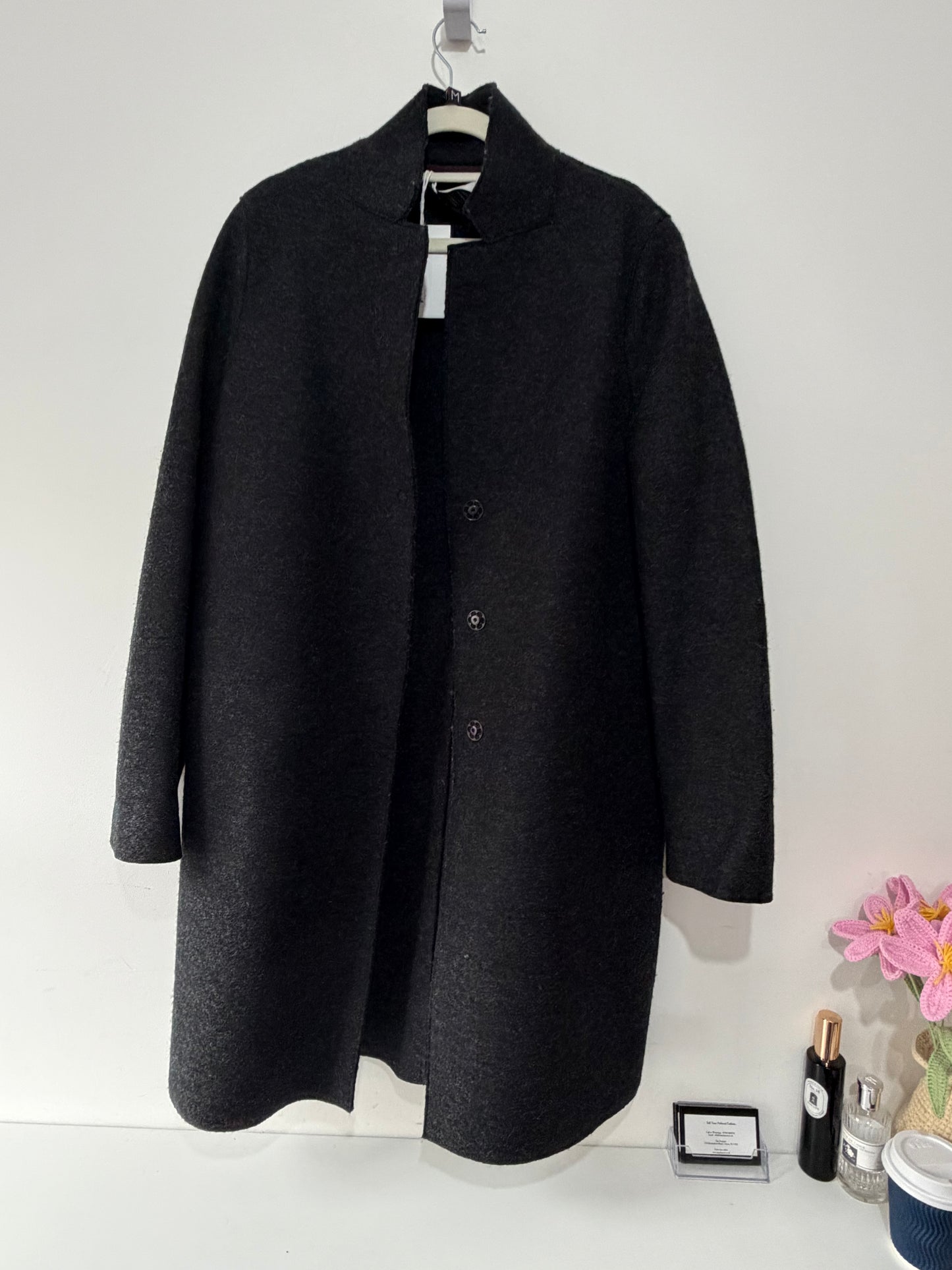 Preloved HarrisWharfLondon Wool Coat Size 12 Grey