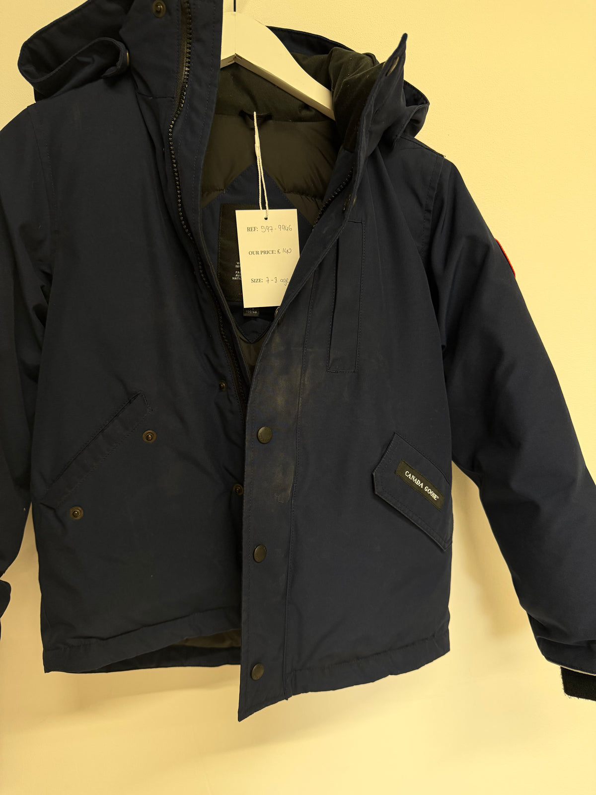 Preloved Canada Goose Kids Coat Age 7-8 Navy