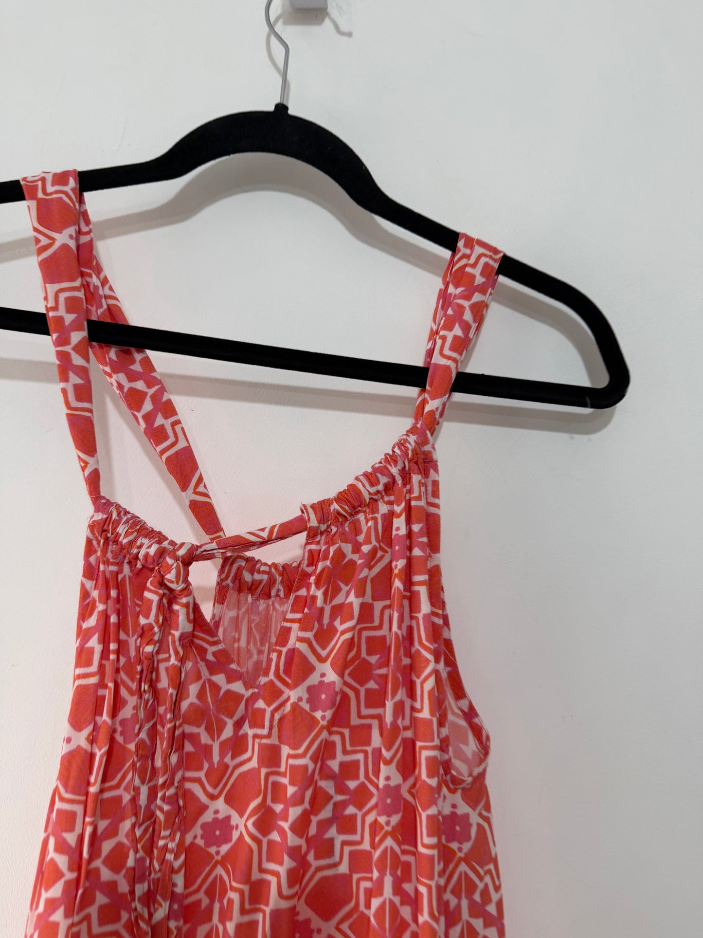 Preloved Luella Dress 12 Pink with cream and light orange design