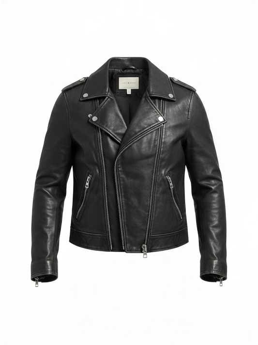 Preloved Lucky Brand Leather Jacket Size Large Black